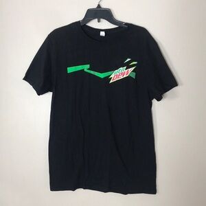 Fruit of the loom iconi Mountain Dew black T-shirt size large cotton